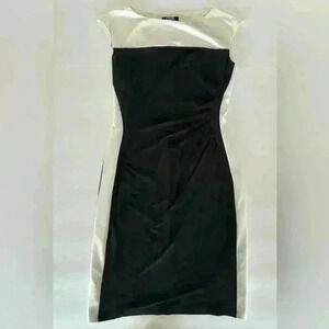Chaps Black & White Pull-on Dress